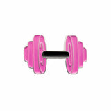 Dumbbell Pink Enamel Sticker