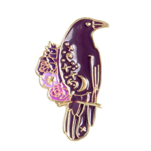 Pretty Raven Brooch Enamel Pin