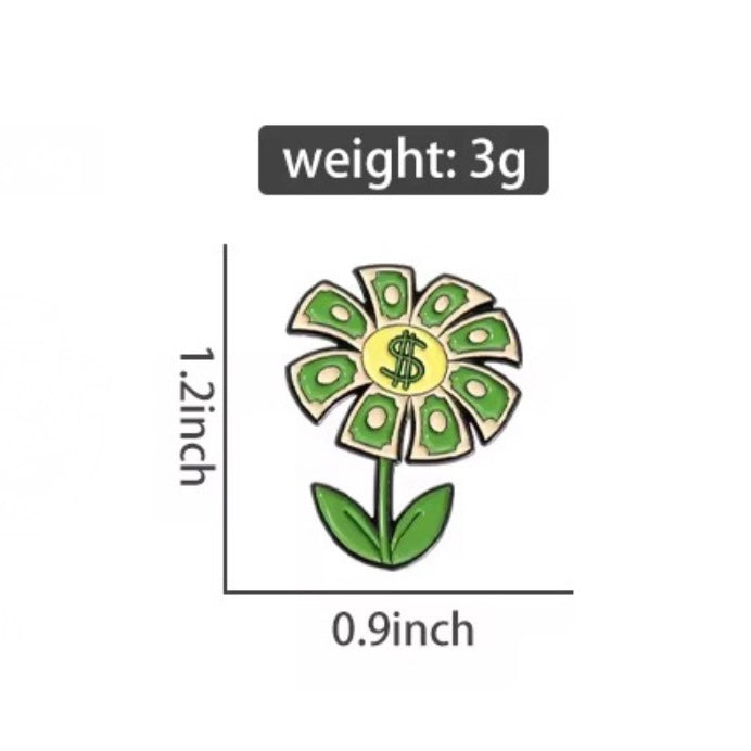 Dollar Plant Brooch Enamel Pin