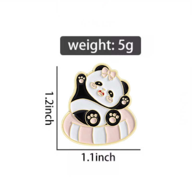 Pink Bean Bag Panda Brooch Enamel Pin