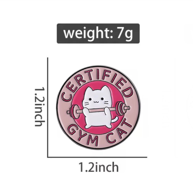 Gym Cat Brooch Enamel Pin
