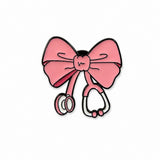 Bowknot Stethoscope Brooch Enamel Pin