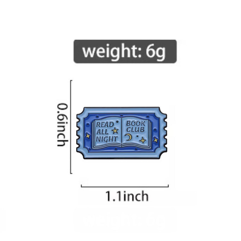 Read All Night Book Club Brooch Enamel Pin