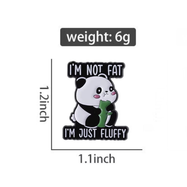 Fluffy Panda Brooch Enamel Pin