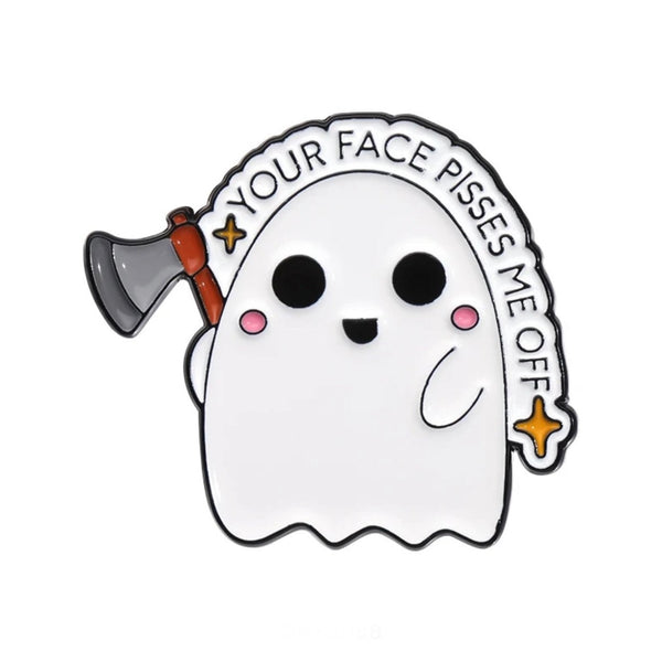 Angry Ghost Brooch Enamel Pin