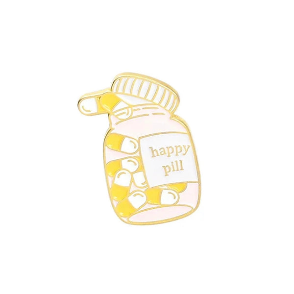 Happy Pill Brooch Enamel Pin