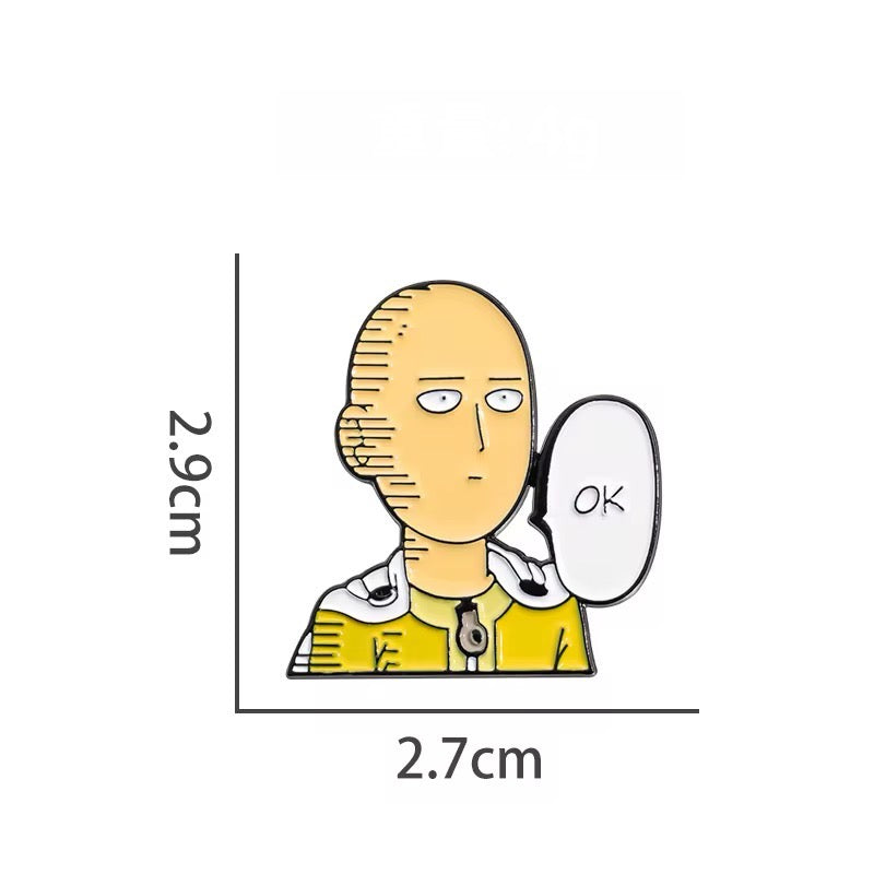 Saitama One Punch Man Anime Brooch Enamel Pin