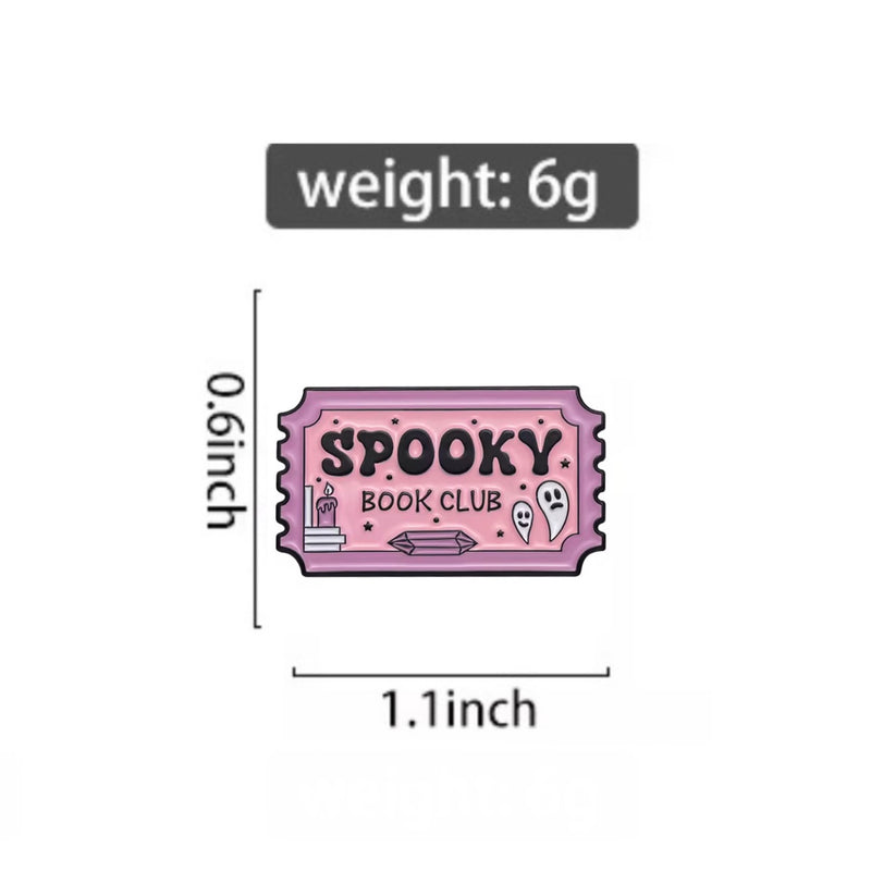 Spooky Book Club Brooch Enamel Pin