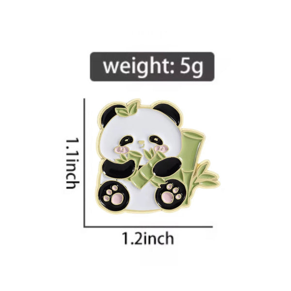 Bamboo Eating Panda Brooch Enamel Pin