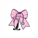 Pink Bow Stethoscope Enamel Sticker