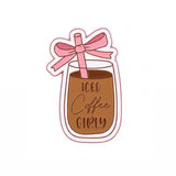 Iced Coffee Girly Enamel Sticker