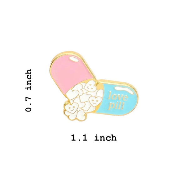 Love Pill Brooch Enamel Pin