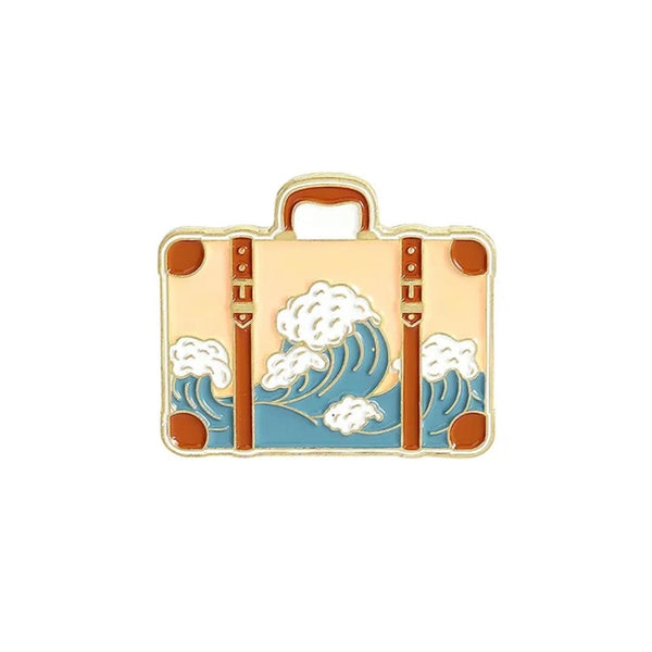 Sea Travel Suitcase Brooch Enamel Pin