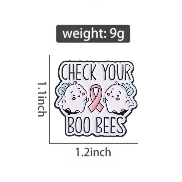 Check Your BooBees Brooch Enamel Pin