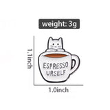 Espresso Yourself Cat Brooch Enamel Pin