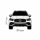 Mercedes White Metal Enamel Sticker