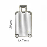 Suitcase White Metal Enamel Sticker