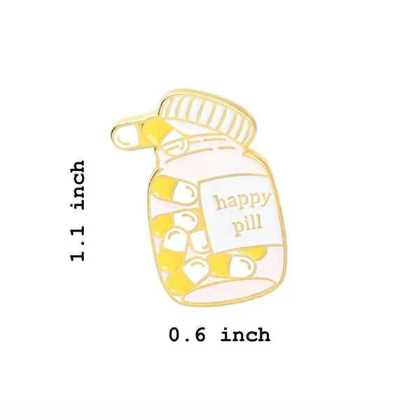 Happy Pill Brooch Enamel Pin