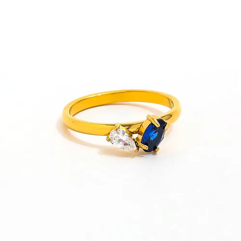 18k Gold Plated Dainty Stone Rings