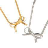 18K Gold Plated Herringbone Bow Bracelet