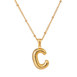 18k Gold Plated Bubble Initial Necklace