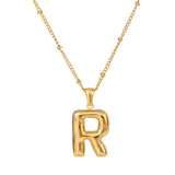 18k Gold Plated Bubble Initial Necklace