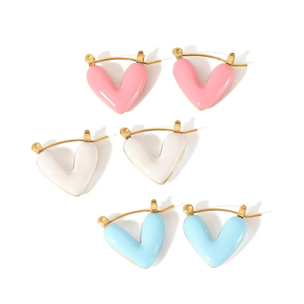 18K Gold Plated Candy Heart Hoops