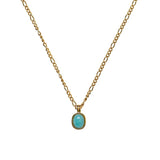 18K Gold Plated Green Stone Necklace