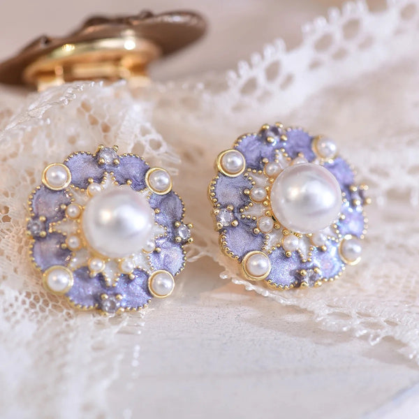 Lavender Pearl Studs