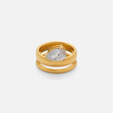 18k Gold Plated Amelia Ring placed on white background