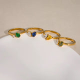Different coloured 18k Gold Plated Jane Ring 