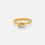 18k Gold Plated Jane Ring yellow and white stones