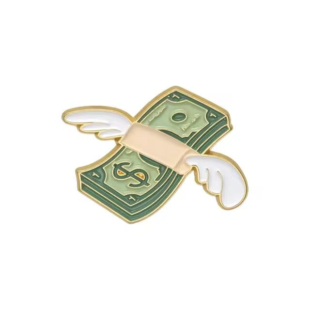 Flying Dollars Brooch Enamel Pin