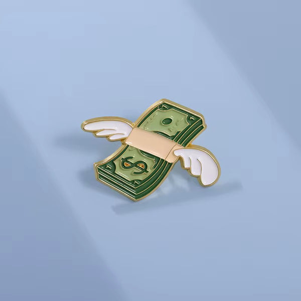 Flying Dollars Brooch Enamel Pin