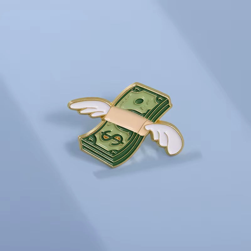 Flying Dollars Brooch Enamel Pin
