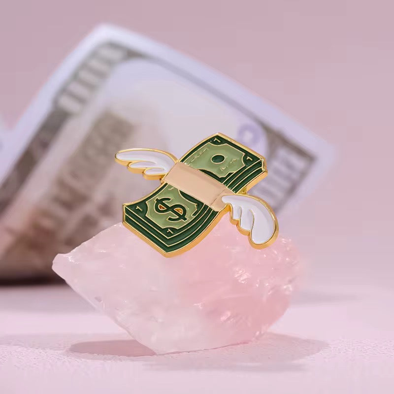 Flying Dollars Brooch Enamel Pin