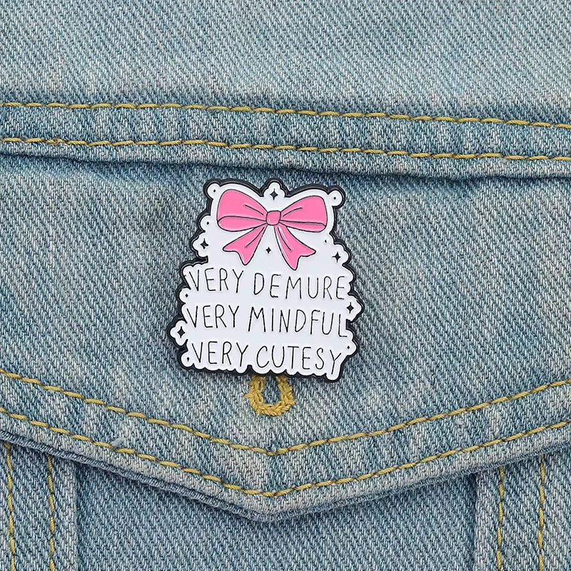 Demure Mindful Cutesy Brooch Enamel Pin