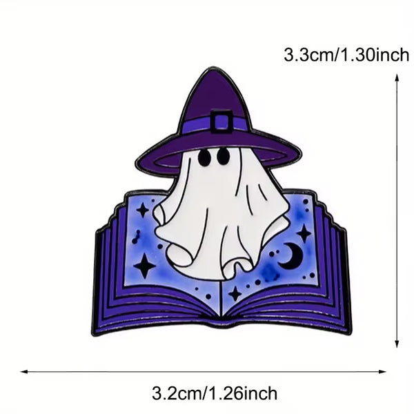 Ghostly Book Brooch Enamel Pin
