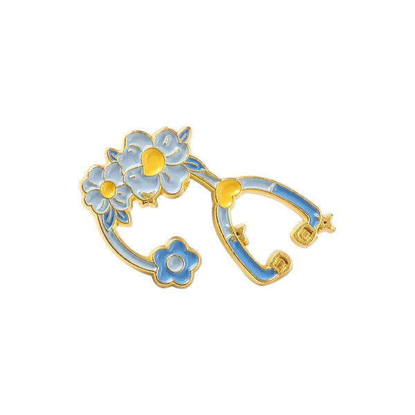 Floral Stethoscope Medical Brooch Enamel Pin