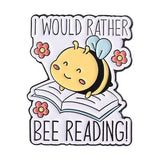 Rather Bee Reading Brooch Enamel Pin
