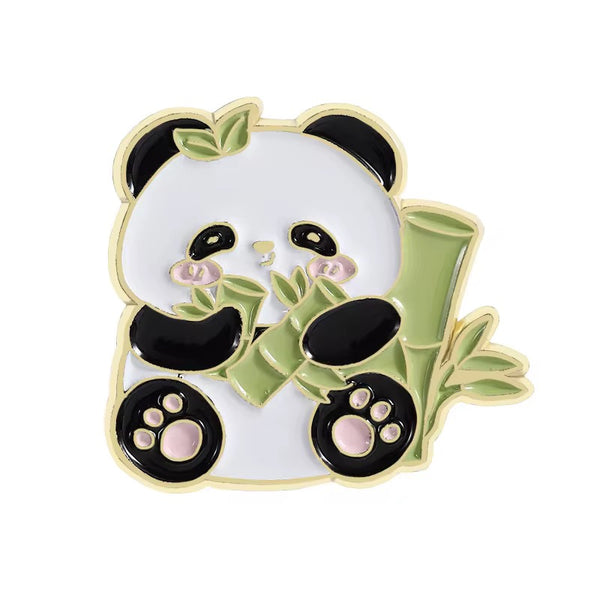 Bamboo Eating Panda Brooch Enamel Pin