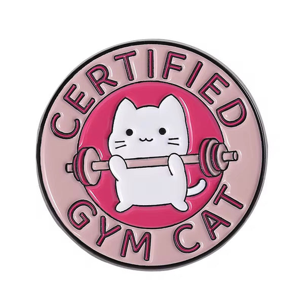 Gym Cat Brooch Enamel Pin