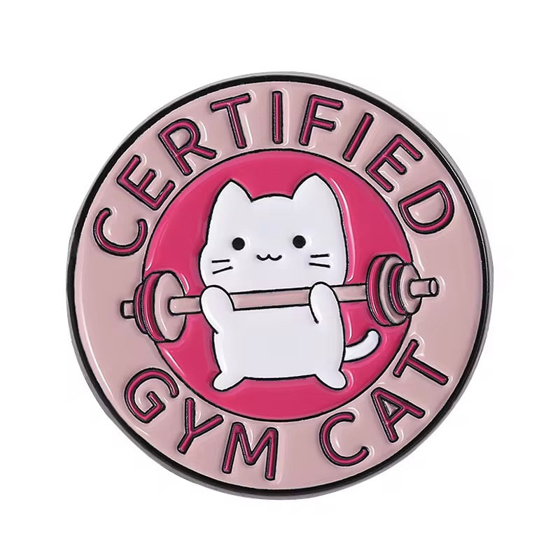 Gym Cat Brooch Enamel Pin