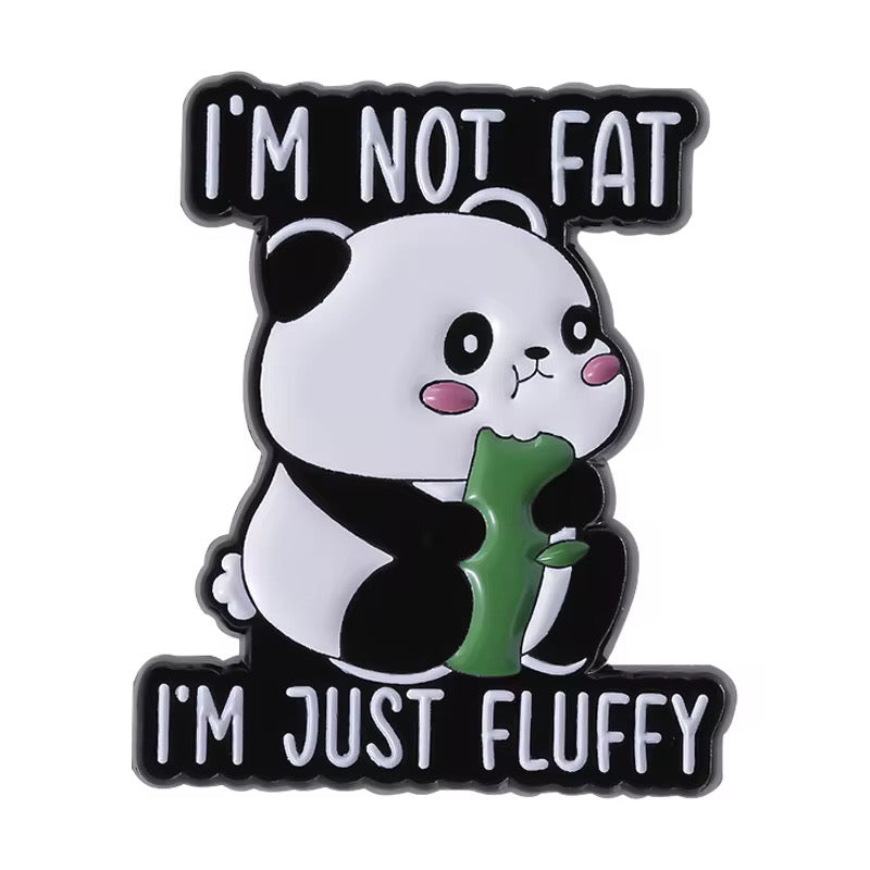 Fluffy Panda Brooch Enamel Pin