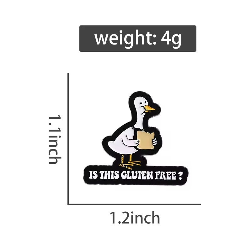 Gluten Resistant Duck Brooch Enamel Pin