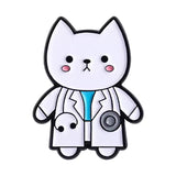 Doctor Cat Brooch Enamel Pin