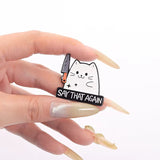 Threatening Cat Brooch Enamel Pin