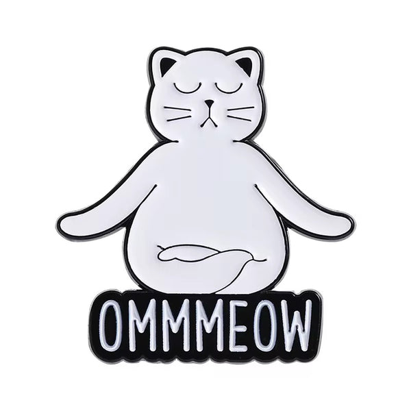 Ommmeow Cat Brooch Enamel Pin
