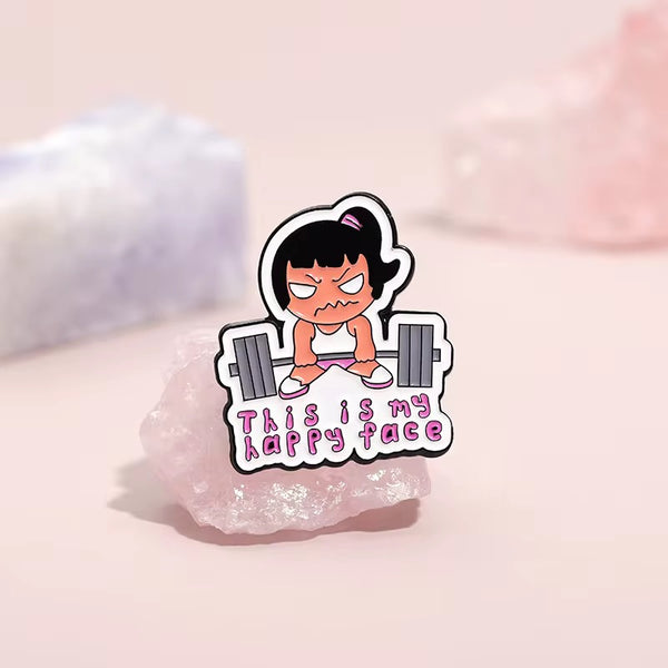 Gym Girlie Brooch Enamel Pin
