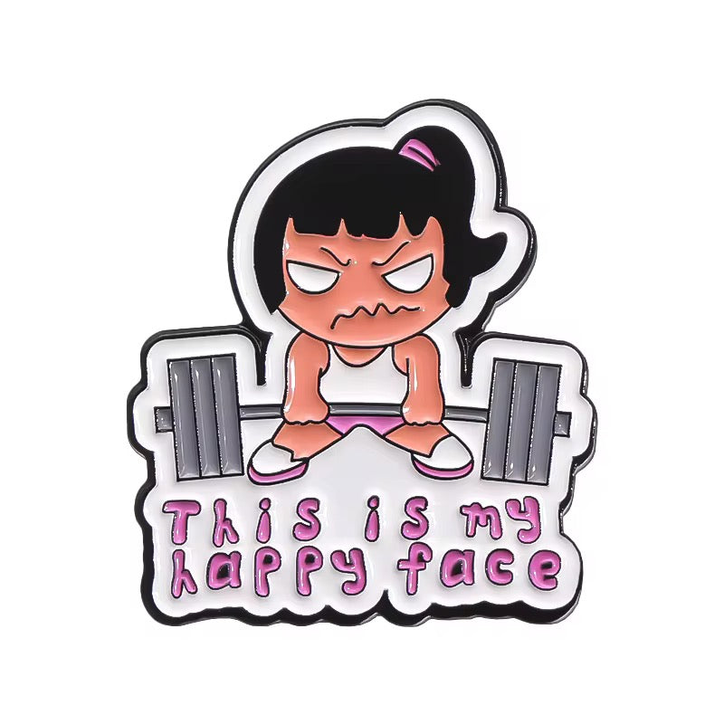 Gym Girlie Brooch Enamel Pin